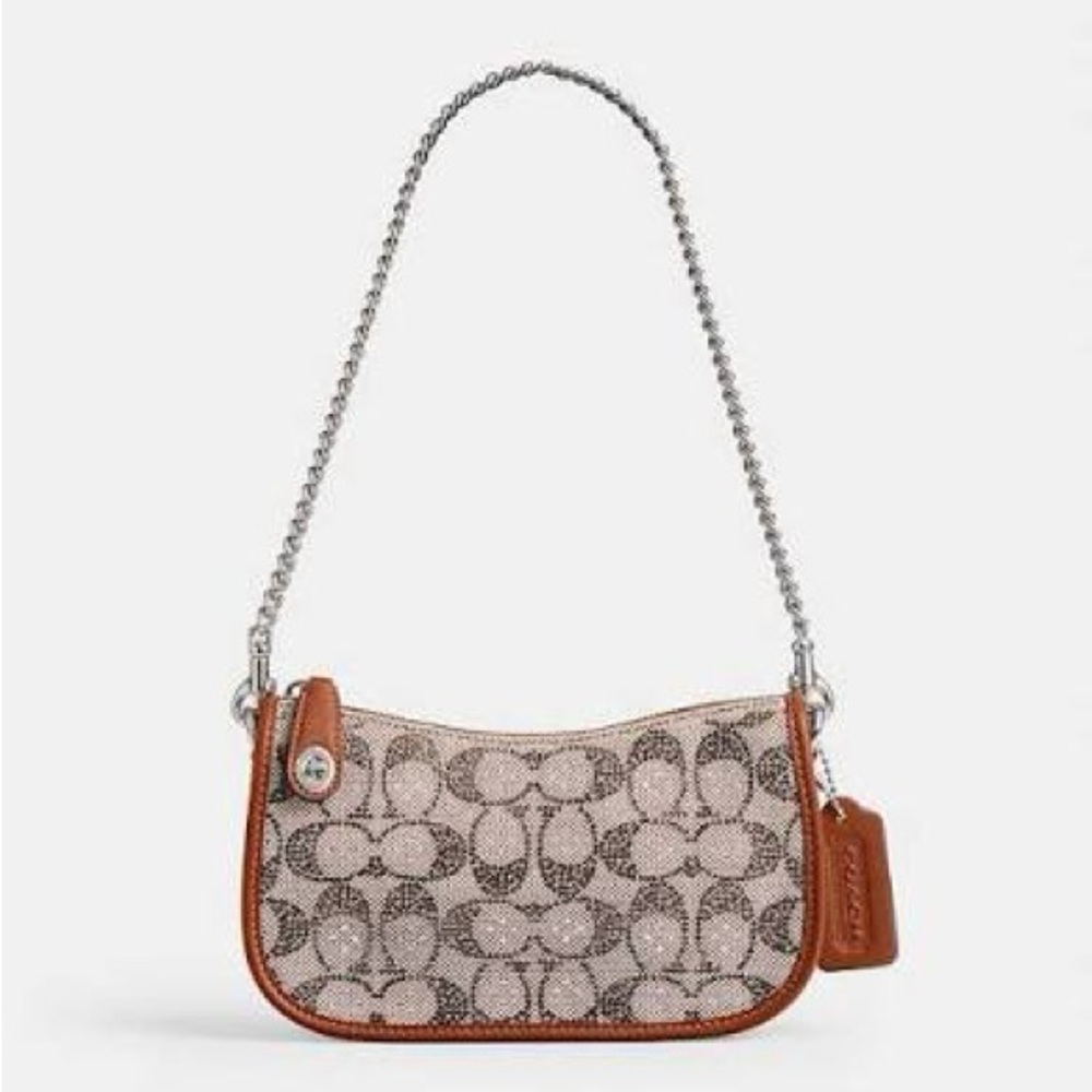 Coach Swinger 20 In Crystal Signature Jacquard